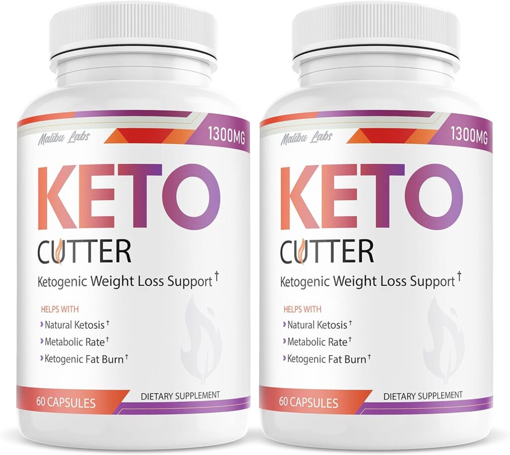 Cutter Keto, Advanced Ketogenic Pill Shark Formula 1300mg, Made in The USA, (2 Bottle Pack), 60 Day Supply Tank