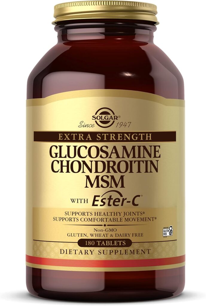 Solgar Extra Strength Glucosamine Chondroitin MSM w/ Ester-C, 180 Tablets - Promotes Healthy Joints, Supports Comfortable Movement  Collagen Formation - Non-GMO, Gluten Free, Dairy Free - 60 Servings