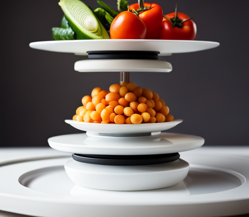 An image of a balanced scale with a plate of colorful vegetables on one side and a plate of lean proteins on the other, symbolizing the debate between low-carb and low-fat diets for weight loss