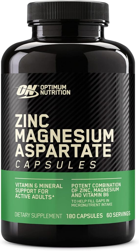 OPTIMUM NUTRITION Muscle Recovery and Endurance Supplement for Men and Women, Zinc and Magnesium Supplement, 180 Count