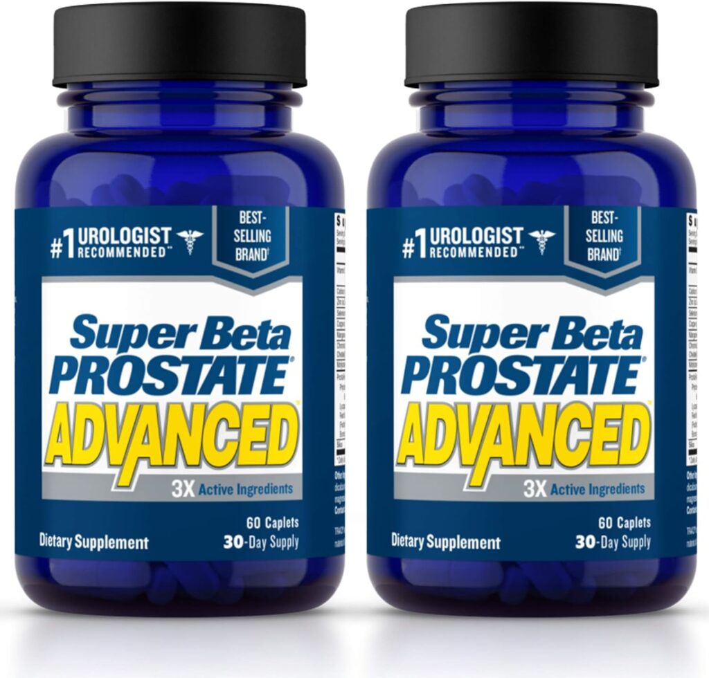 Super Beta Prostate Advanced – Support Bladder Emptying, Promote Sleep, Prostate Supplements for Men’s Health with Beta Sitosterol, not Saw Palmetto (120 Caplets, 2- Pack)