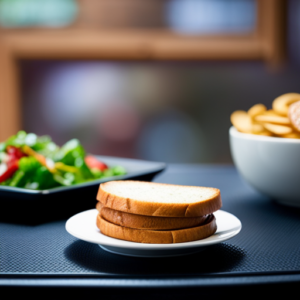 An image showcasing a balanced plate of low glycemic index foods like leafy greens, whole grains, and lean proteins, alongside an empty plate of high glycemic index foods like white bread, sugary drinks, and fried snacks