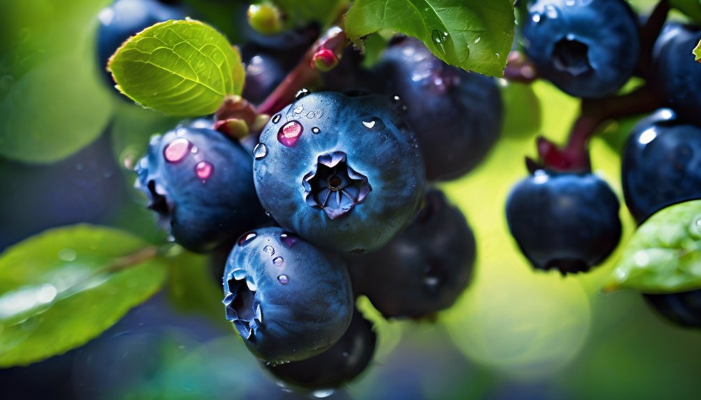 delicious small blue fruits